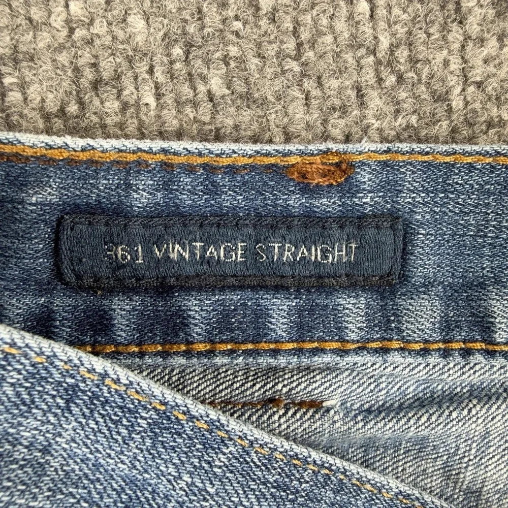 Lucky Brand 361 Vintage Straight Jeans Mens 34x30 Medium Wash Blue Stretch Denim